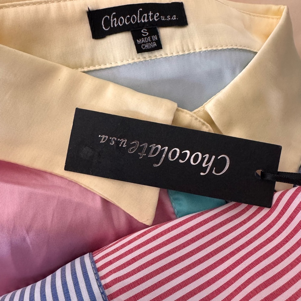 Colorblock Button-Up Blouse - Picture 8 of 10